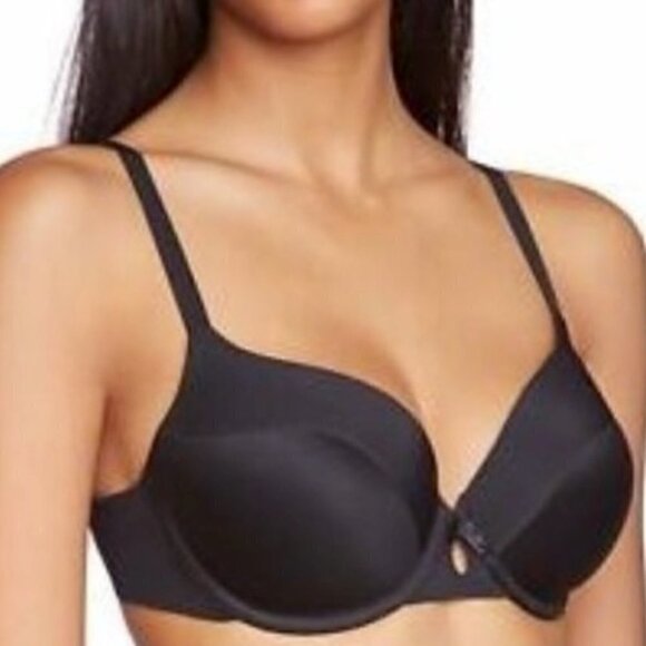 DKNY Burgundy Underwire Bra t-shirt bra microfiber light smooth padded cups, 34D - Picture 2 of 15